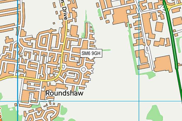 SM6 9GH map - OS VectorMap District (Ordnance Survey)