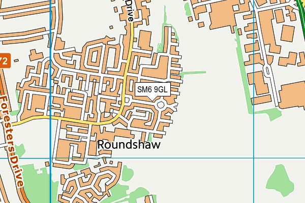 SM6 9GL map - OS VectorMap District (Ordnance Survey)
