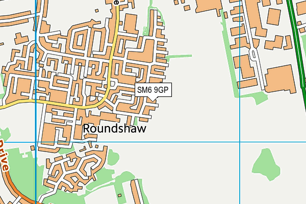 SM6 9GP map - OS VectorMap District (Ordnance Survey)