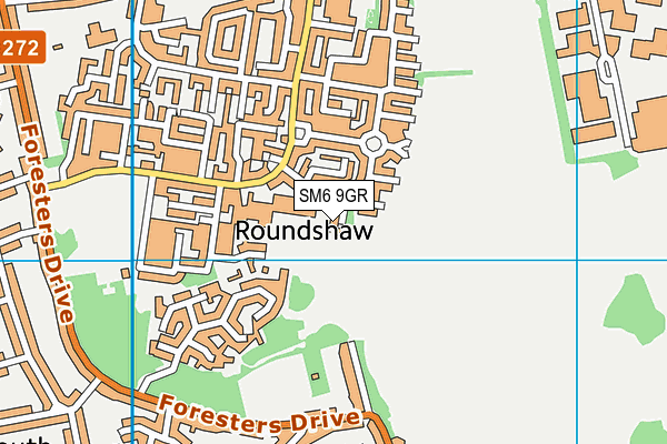 SM6 9GR map - OS VectorMap District (Ordnance Survey)