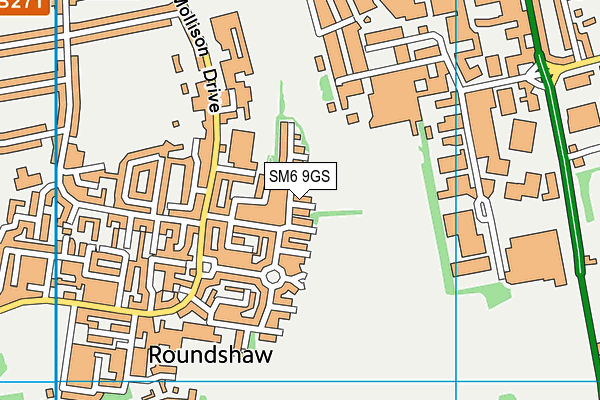 SM6 9GS map - OS VectorMap District (Ordnance Survey)