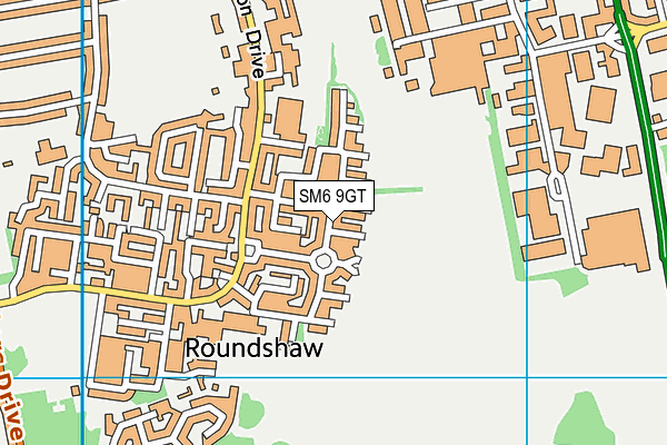 SM6 9GT map - OS VectorMap District (Ordnance Survey)