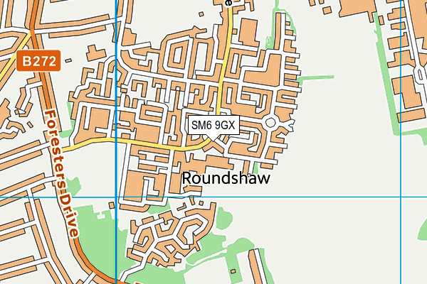 SM6 9GX map - OS VectorMap District (Ordnance Survey)