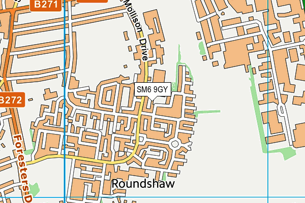 SM6 9GY map - OS VectorMap District (Ordnance Survey)