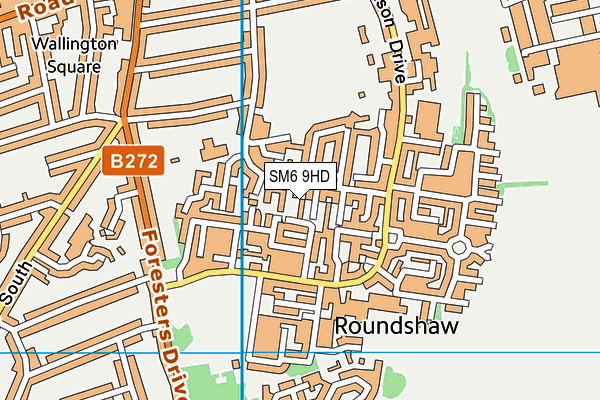 SM6 9HD map - OS VectorMap District (Ordnance Survey)
