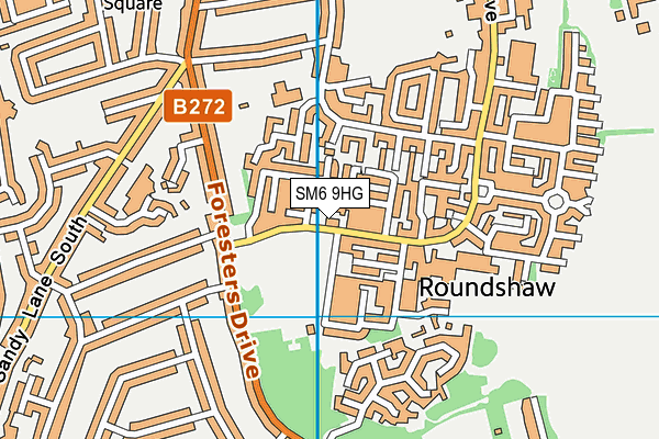 SM6 9HG map - OS VectorMap District (Ordnance Survey)