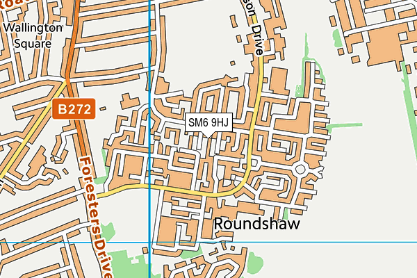 SM6 9HJ map - OS VectorMap District (Ordnance Survey)