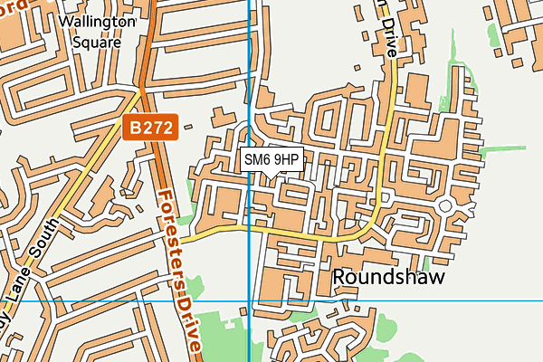 SM6 9HP map - OS VectorMap District (Ordnance Survey)