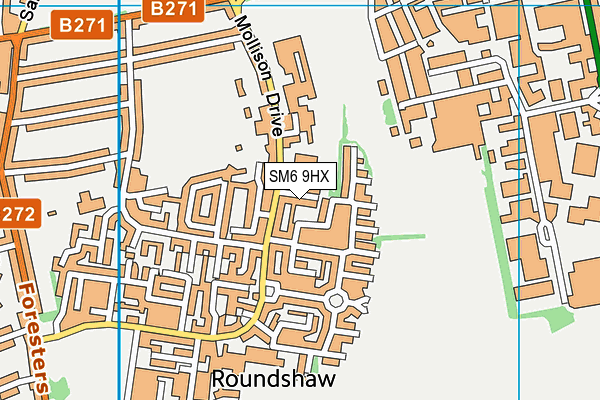 SM6 9HX map - OS VectorMap District (Ordnance Survey)