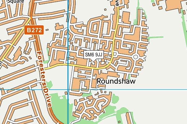 SM6 9JJ map - OS VectorMap District (Ordnance Survey)