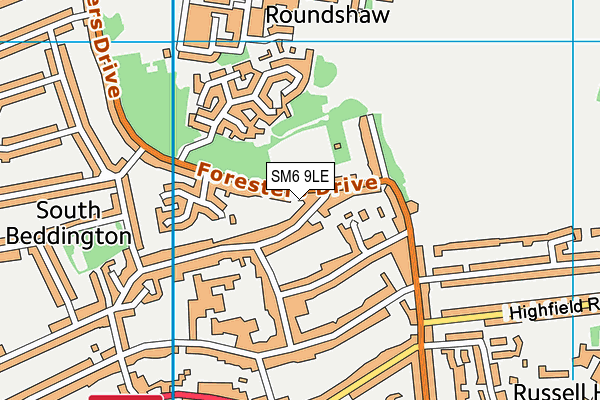 SM6 9LE map - OS VectorMap District (Ordnance Survey)