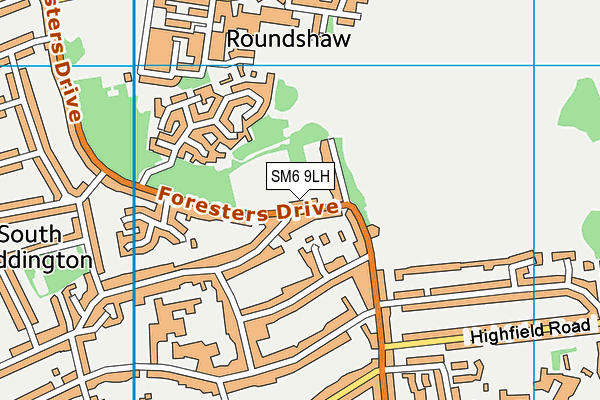 SM6 9LH map - OS VectorMap District (Ordnance Survey)