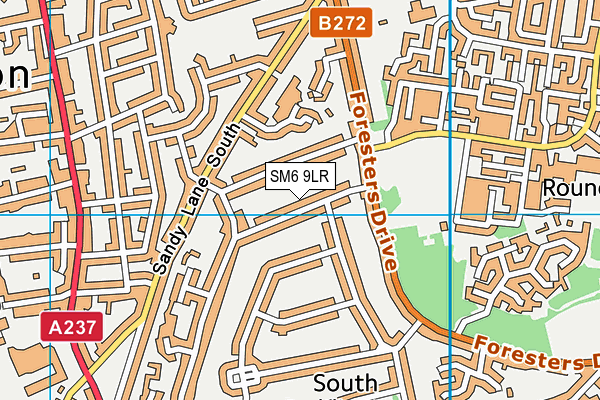 SM6 9LR map - OS VectorMap District (Ordnance Survey)