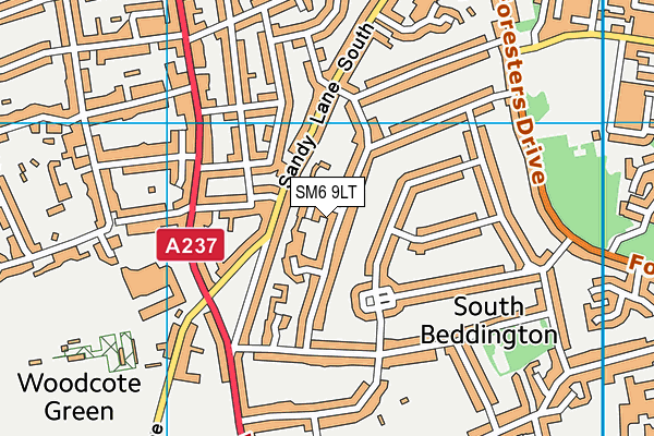 SM6 9LT map - OS VectorMap District (Ordnance Survey)