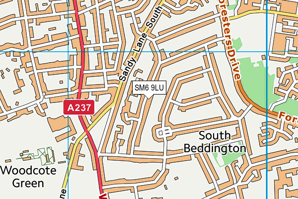 SM6 9LU map - OS VectorMap District (Ordnance Survey)