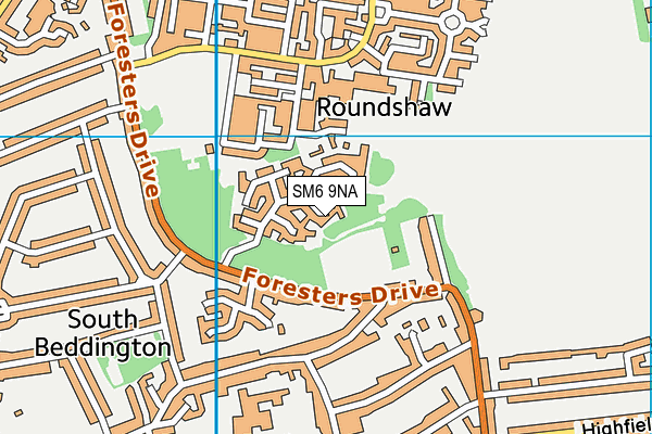 SM6 9NA map - OS VectorMap District (Ordnance Survey)