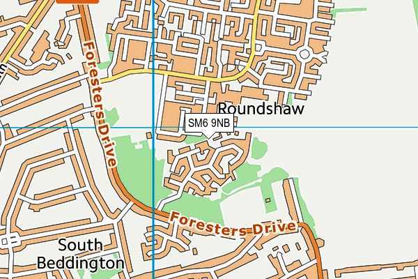 SM6 9NB map - OS VectorMap District (Ordnance Survey)