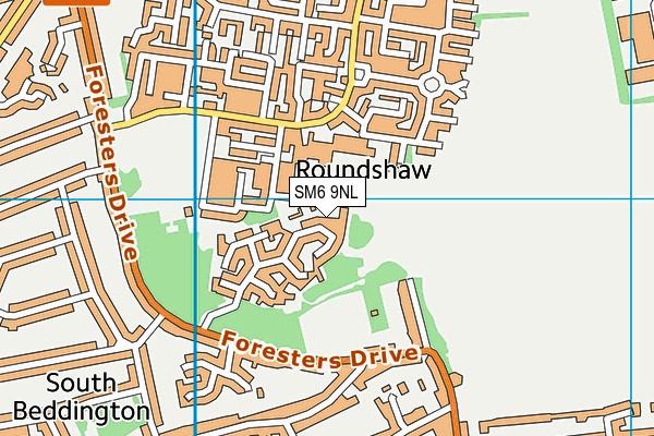 SM6 9NL map - OS VectorMap District (Ordnance Survey)