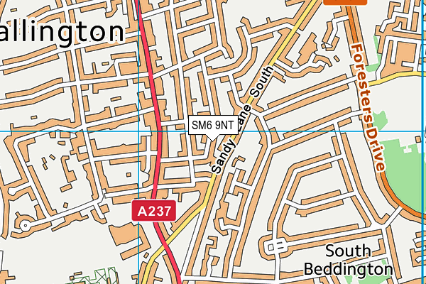 SM6 9NT map - OS VectorMap District (Ordnance Survey)