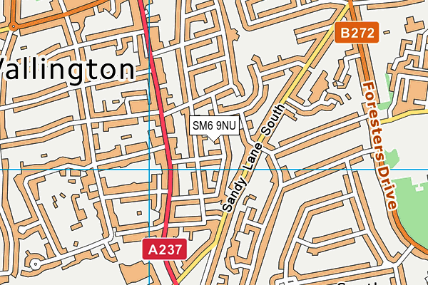 SM6 9NU map - OS VectorMap District (Ordnance Survey)