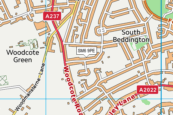 SM6 9PE map - OS VectorMap District (Ordnance Survey)