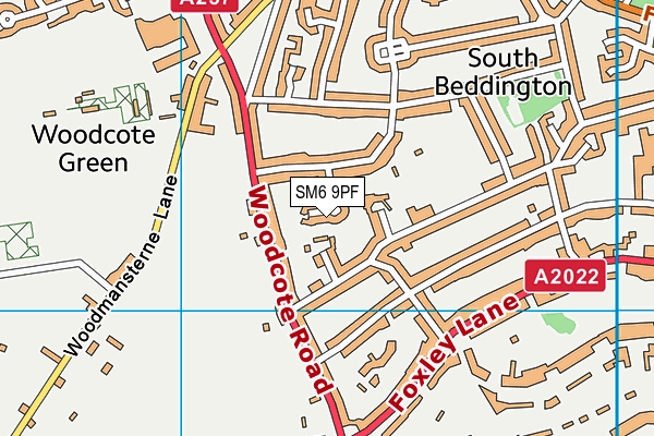 SM6 9PF map - OS VectorMap District (Ordnance Survey)