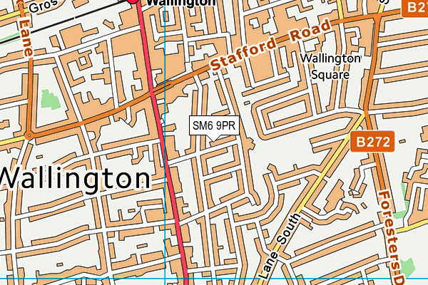 SM6 9PR map - OS VectorMap District (Ordnance Survey)