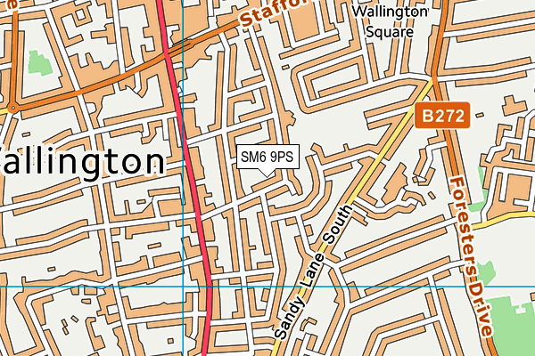 SM6 9PS map - OS VectorMap District (Ordnance Survey)