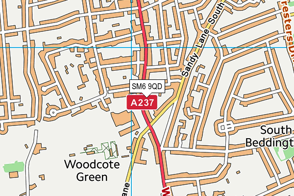 SM6 9QD map - OS VectorMap District (Ordnance Survey)