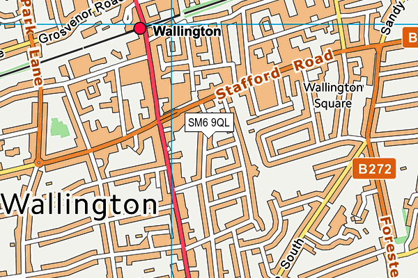 SM6 9QL map - OS VectorMap District (Ordnance Survey)