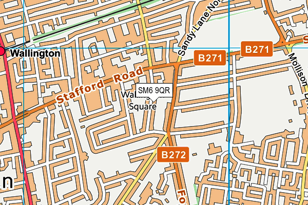 SM6 9QR map - OS VectorMap District (Ordnance Survey)