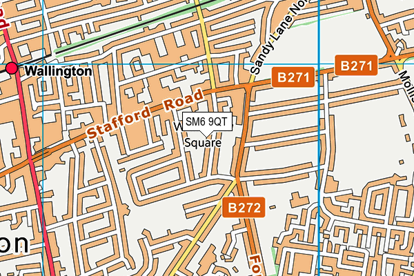 SM6 9QT map - OS VectorMap District (Ordnance Survey)