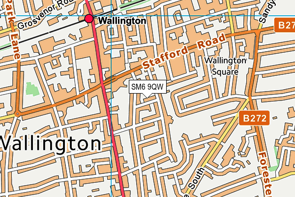 SM6 9QW map - OS VectorMap District (Ordnance Survey)