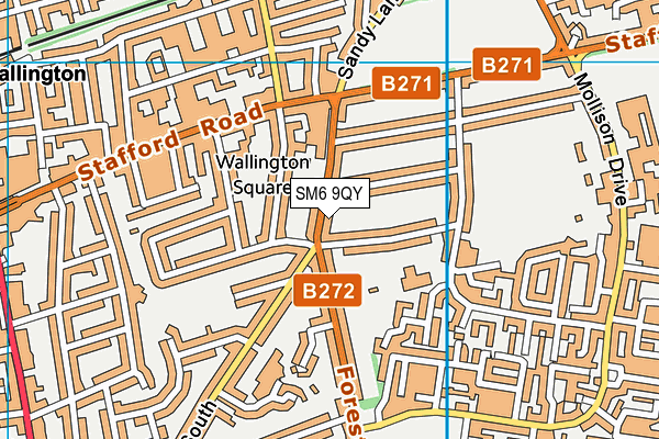 SM6 9QY map - OS VectorMap District (Ordnance Survey)