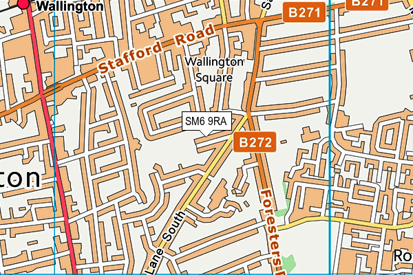 SM6 9RA map - OS VectorMap District (Ordnance Survey)