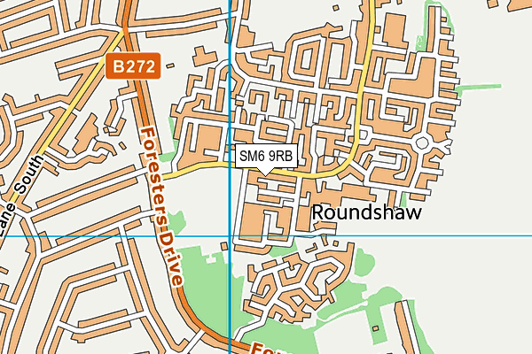 SM6 9RB map - OS VectorMap District (Ordnance Survey)