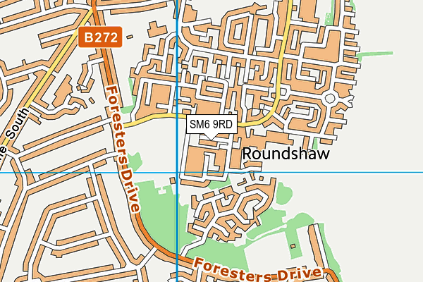 SM6 9RD map - OS VectorMap District (Ordnance Survey)