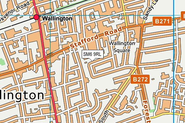 SM6 9RL map - OS VectorMap District (Ordnance Survey)