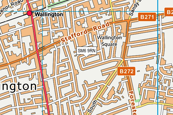 SM6 9RN map - OS VectorMap District (Ordnance Survey)