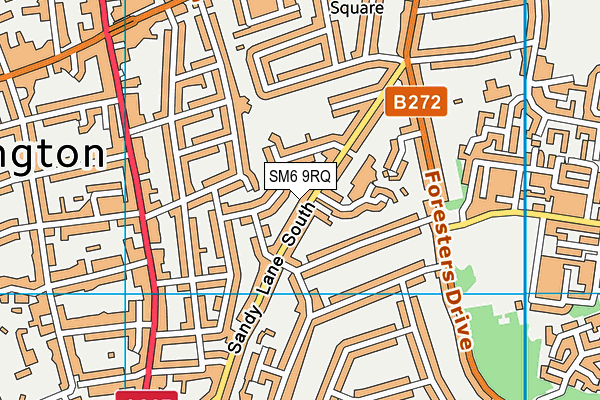 SM6 9RQ map - OS VectorMap District (Ordnance Survey)