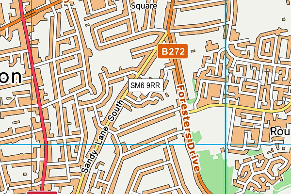 SM6 9RR map - OS VectorMap District (Ordnance Survey)
