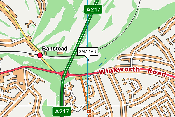 SM7 1AU map - OS VectorMap District (Ordnance Survey)