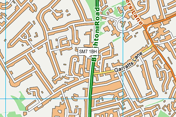 SM7 1BH map - OS VectorMap District (Ordnance Survey)