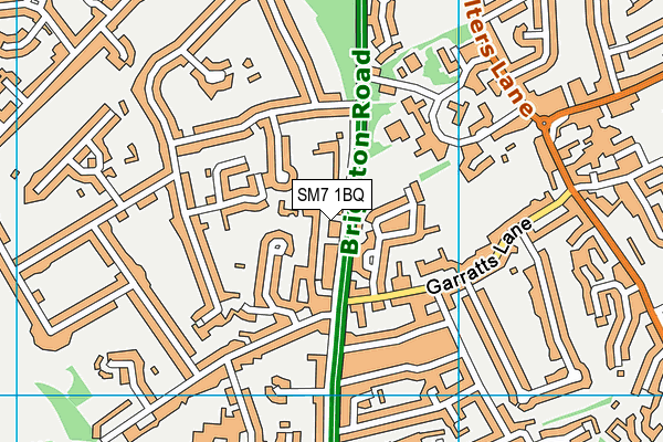 SM7 1BQ map - OS VectorMap District (Ordnance Survey)