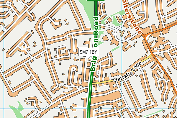 SM7 1BY map - OS VectorMap District (Ordnance Survey)