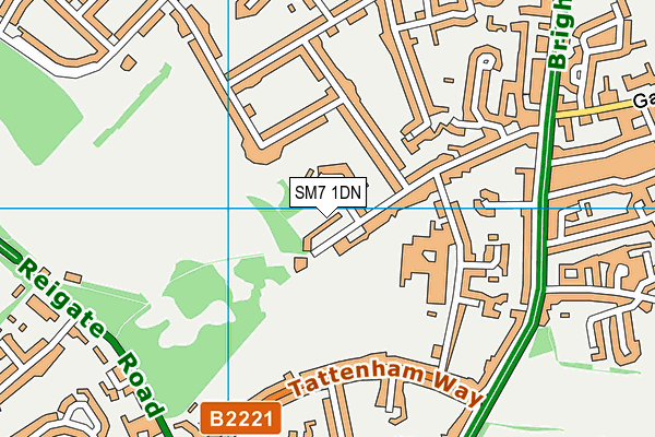 Nork Park map (SM7 1DN) - OS VectorMap District (Ordnance Survey)