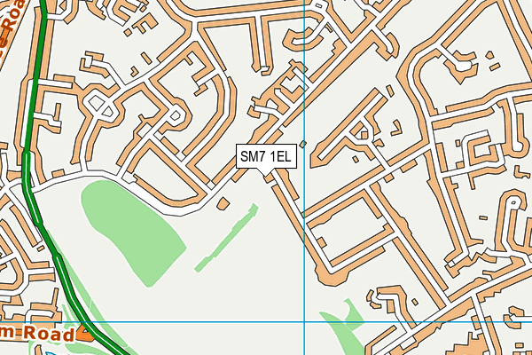 SM7 1EL map - OS VectorMap District (Ordnance Survey)