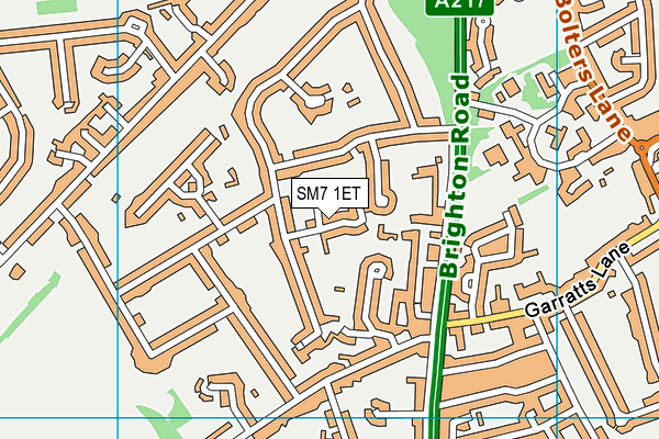 SM7 1ET map - OS VectorMap District (Ordnance Survey)