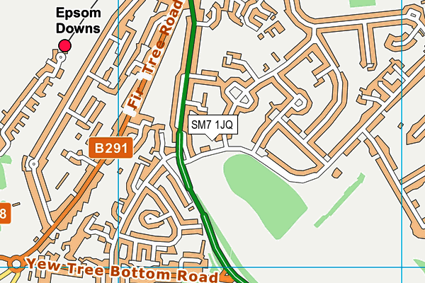 SM7 1JQ map - OS VectorMap District (Ordnance Survey)