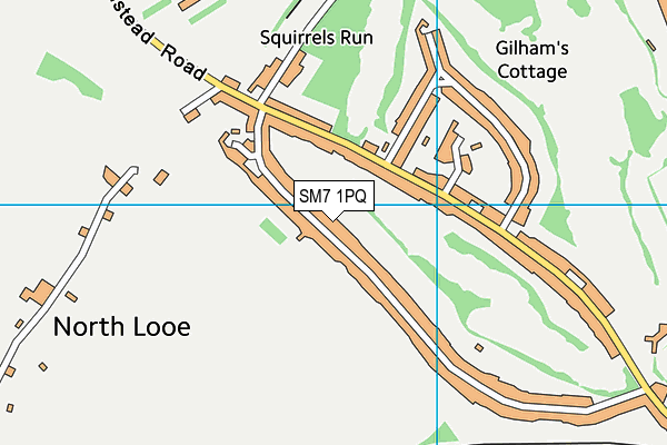 SM7 1PQ map - OS VectorMap District (Ordnance Survey)